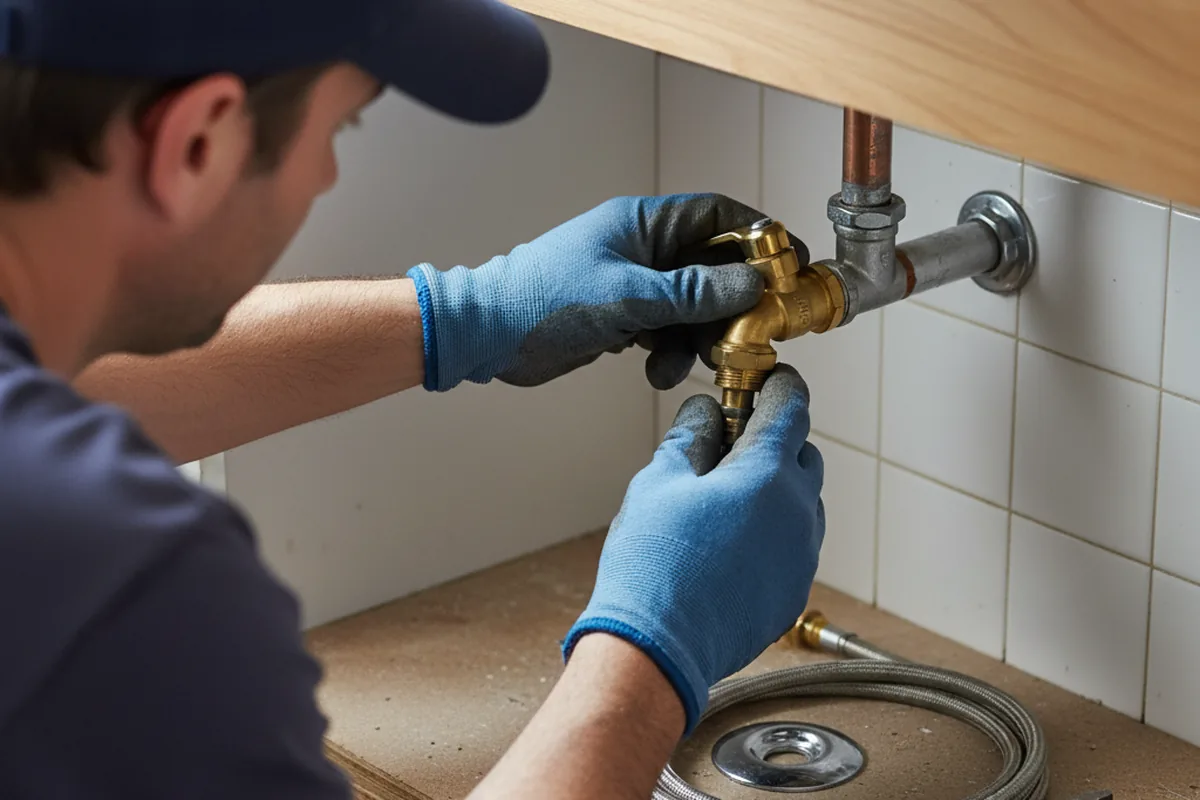 Shutoff valve and fitting work during Emergency Plumbing in Dobbins